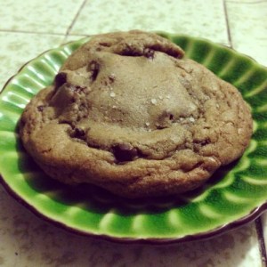 Browned-Butter Nutella Stuffed Chocolate Chip Cookies w/Sea Salt 